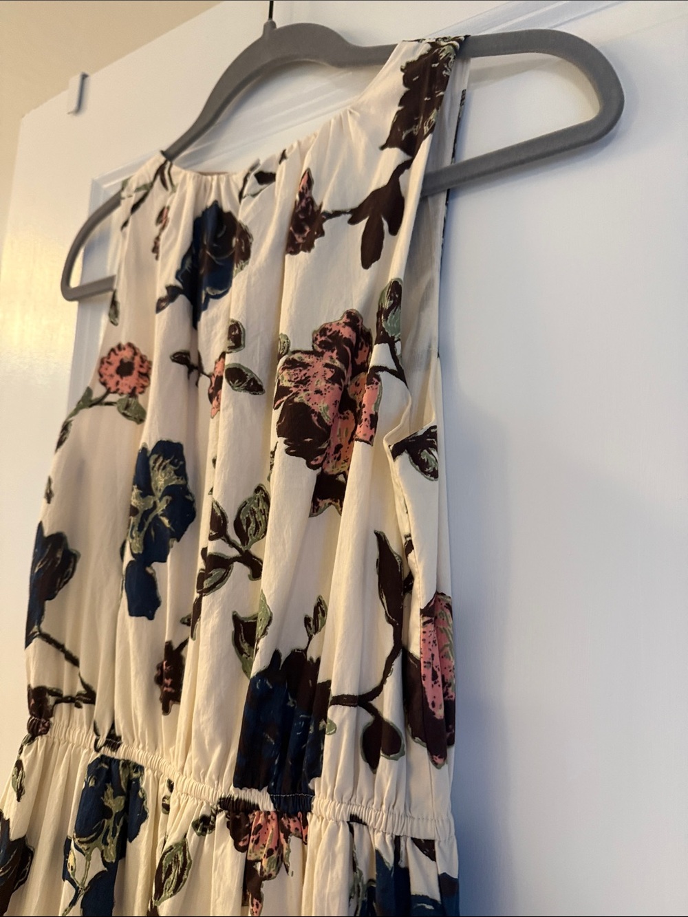 Cleobella Cream Maxi Dress with Navy & Pink Floral Print - Picture 7 of 8